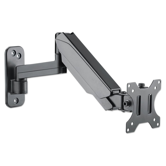 MANHATTAN Soporte de Pared con Gasdruckfeder y Brazo de 3 Pivotes para Monitores y TVs de 17" a 32" (43-81 cm), Compatible VESA 75x75 y 100x100 mm, Hasta 8 kg, Negro