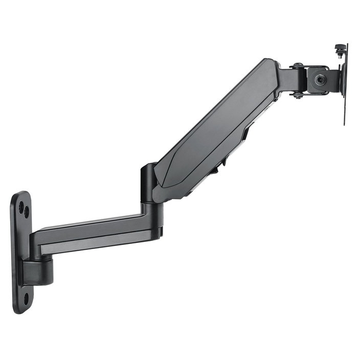 MANHATTAN Soporte de Pared con Gasdruckfeder y Brazo de 3 Pivotes para Monitores y TVs de 17" a 32" (43-81 cm), Compatible VESA 75x75 y 100x100 mm, Hasta 8 kg, Negro