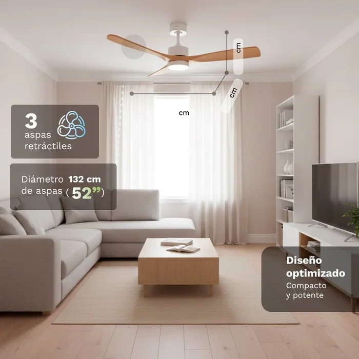Grunkel SKYSTYLE52 Ventilador de Techo 132cm 35W 6 Velocidades