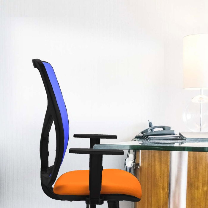 PIQUERAS Y CRESPO Silla de oficina Motilla con mecanismo Sincro, Azul marino y Gris