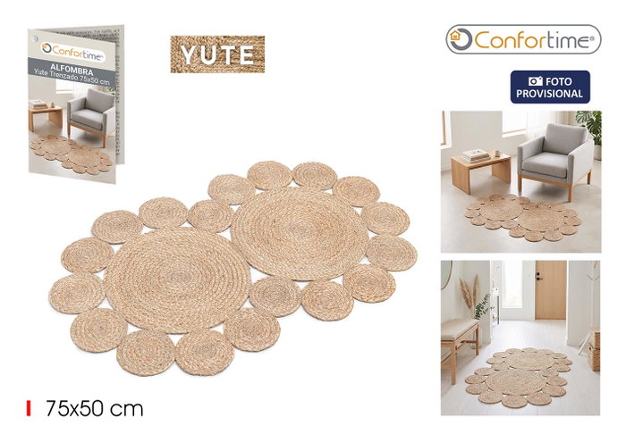 Confortime Alfombra de Yute Trenzado Oval 75x50cm Serene Confortime Alfombra de Yute Trenzado Oval 75x50cm Serene