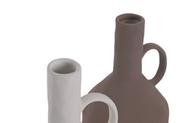 DKD Home Decor Jarrón de Terracota Marrón Pack de 2 Surtidos