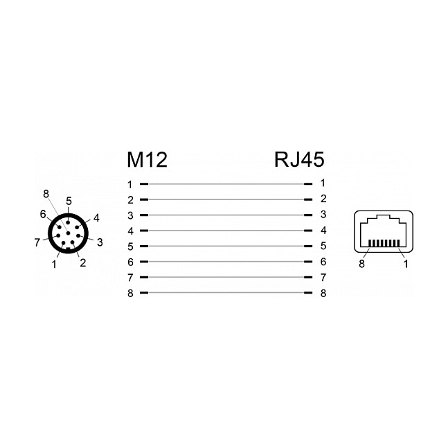 DeLOCK 66315 Adaptador de red M12 A-codificado 8 pin a RJ45