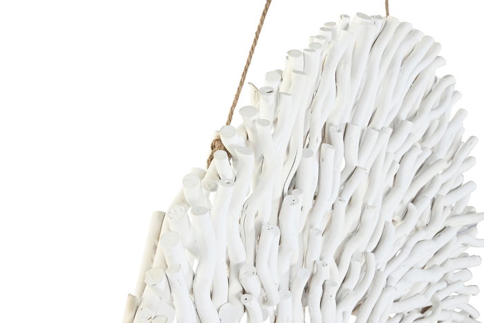 DKD Home Decor Decoración de Pared Mediterráneo Blanco 10 x 120 x 120 cm (2 Unidades) Madera