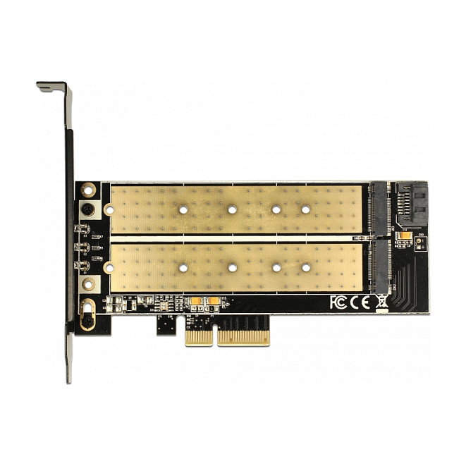 DeLOCK 89630 Tarjeta Adaptadora PCIe x4 a 1 x M.2 Key B y 1 x NVMe M.2 Key M Interno, Low Profile, Pasiva, Windows 10/8/7