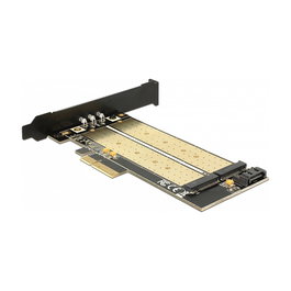 DeLOCK 89630 Tarjeta Adaptadora PCIe x4 a 1 x M.2 Key B y 1 x NVMe M.2 Key M Interno, Low Profile, Pasiva, Windows 10/8/7