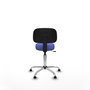 PIQUERAS Y CRESPO Silla Llanos giratoria azul claro con base cromada