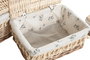 DKD Home Decor Cesta Ropa Shabby Natural Mimbre Algodón Set 3 Piezas 33 x 20 x 42 cm