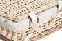 DKD Home Decor Cesta Ropa Shabby Natural Mimbre Algodón Set 3 Piezas 33 x 20 x 42 cm