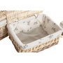 DKD Home Decor Set de 3 Cestas de Ropa Camomila en Mimbre y Algodón Natural