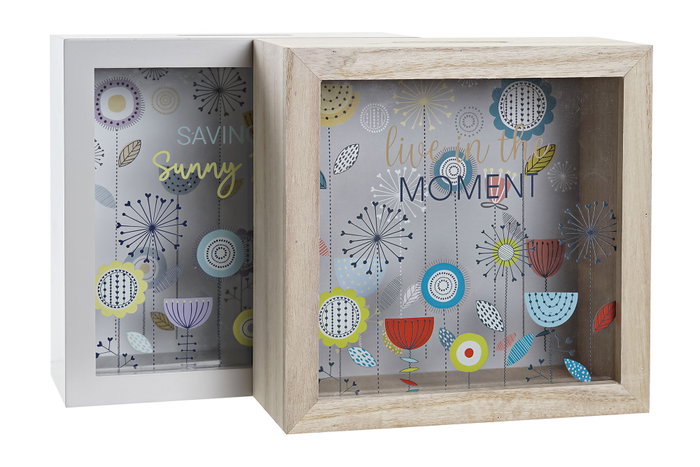 DKD Home Decor Hucha MDF 18x7x18 Surtido de 2 Colores