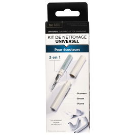 Be Mix Kit Limpieza Auriculares 3 en 1 Incluye Plumero, Cepillo y Pluma de Precisión