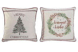 DKD Home Decor Fundas de Cojín de Algodón 45x1x45 550 GR Surtido Rojo y Blanco