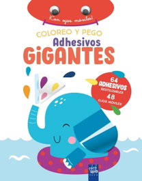 YOYO, Coloreo y pego adhesivos gigantes. Elefante