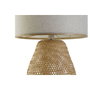 DKD Home Decor Lámpara de Sobremesa de Bambú y Poliéster Natural Crudo