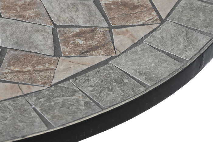 DKD Home Decor Mesa Terraza Y Jardin Negro Multicolor Metal Ceramica 80 x 80 x 76 cm