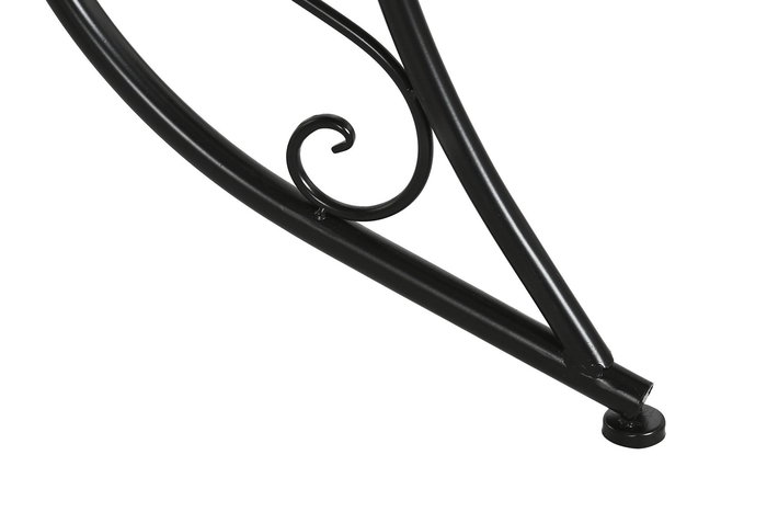 DKD Home Decor Mesa Terraza Y Jardin Negro Multicolor Metal Ceramica 80 x 80 x 76 cm