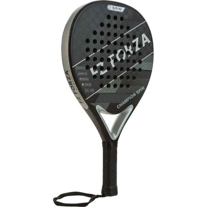 Fz Forza Pala de pádel Champion Spin - 100% Grafito Tejido 18K - Superficie mate - Espuma EVA rígida - Forma de diamante - Negra