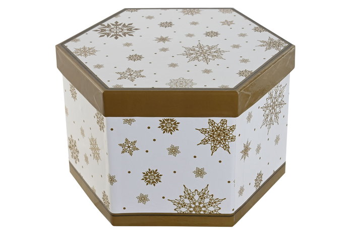DKD Home Decor Bola Decoracion Navidad Moderna Set de 14 Piezas (2 Unidades) Dorado Blanco 21.5 x 15.5 x 25 cm