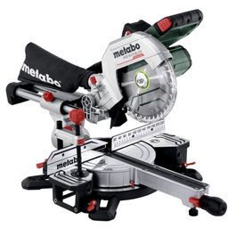 Metabo KGS 18 LTX BL 216 Sierra de inglete inalámbrica con función de tracción, 2x 5,2 Ah