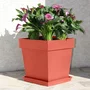 EDA 013627OTBSX3 Maceta cuadrada 40 cm Toscana, terracota, 39x39x39 cm, 38 L, con zona de retención de agua