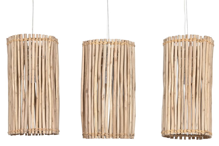 DKD Home Decor Lámpara Techo Tropical Blanco Natural Eucalipto 20 x 40 x 20 cm DKD Home Decor Lámpara Techo Tropical Blanco Natural Eucalipto 20 x 40 x 20 cm