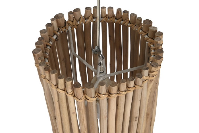 DKD Home Decor Lámpara Techo Tropical Blanco Natural Eucalipto 20 x 40 x 20 cm DKD Home Decor Lámpara Techo Tropical Blanco Natural Eucalipto 20 x 40 x 20 cm