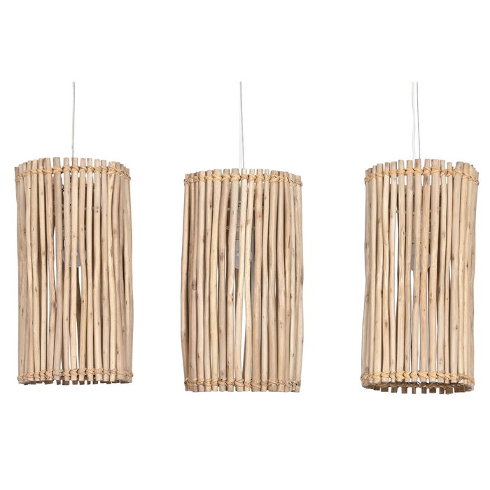 DKD Home Decor Lámpara de Techo Eucalipto Troncos Blanco y Natural 20x20x40 cm DKD Home Decor Lámpara de Techo Eucalipto Troncos Blanco y Natural 20x20x40 cm