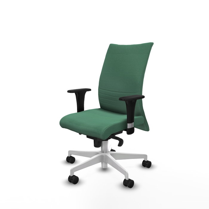 PIQUERAS Y CRESPO Silla Albacete confidente con mecanismo Sincro, Tela Verde esmeralda, Base blanca PIQUERAS Y CRESPO Silla Albacete confidente con mecanismo Sincro, Tela Verde esmeralda, Base blanca