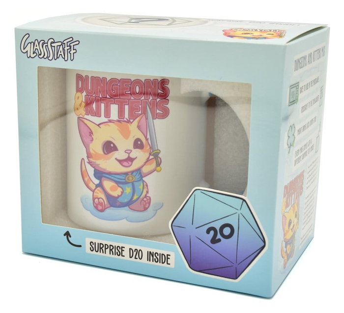 Glassstaff Regalo Taza & dados D20 Dungeons & Kittens