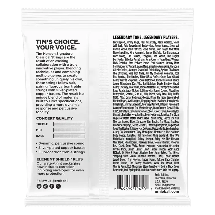 ERNIEBALL Juego Clásica Tim Henson Signature Medium Cuerdas para Guitarra