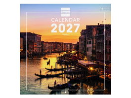 Finocam Calendario de Pared Venice 2027 con Imágenes Mensuales 300x300 mm