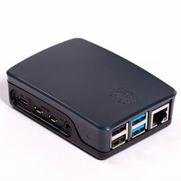 Raspberry Pi Caja Oficial Pi 4, Negro/Gris, 1876752, Compatible con Raspberry Pi 4 Modelo B 1GB/2GB/4GB