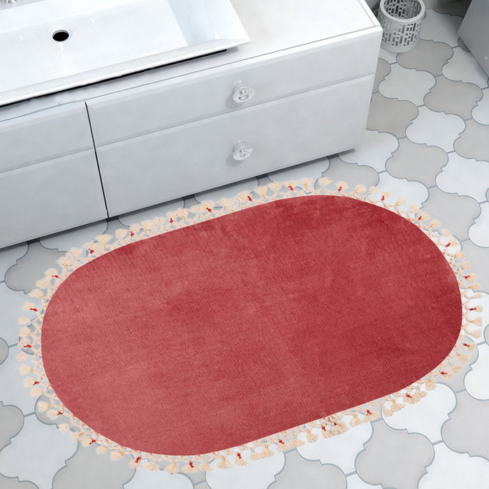 Mijölnir 1629 Alfombra de Baño Fucsia 100 x 150 cm, 100% Acrílico, Felpa 3 cm, Antideslizante, Antibacteriana, Lavable a Máquina