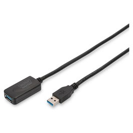 Digitus Cable de extensión USB 3.0 Activo 5 m USB-A Macho a Hembra, USB 3.2 Gen 1, Negro
