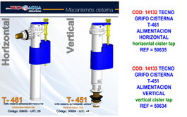 TECNO Grifo de Cisterna T-451 Alimentación Vertical 50634