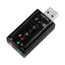 LogiLink Adaptador de Audio USB 2.0 con Sonido Virtual 7.1 y 2x 3,5 mm