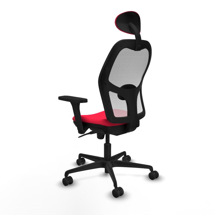 PIQUERAS Y CRESPO Silla de oficina Jorquera con mecanismo Sincro, Tela Roja y Malla Blanca PIQUERAS Y CRESPO Silla de oficina Jorquera con mecanismo Sincro, Tela Roja y Malla Blanca