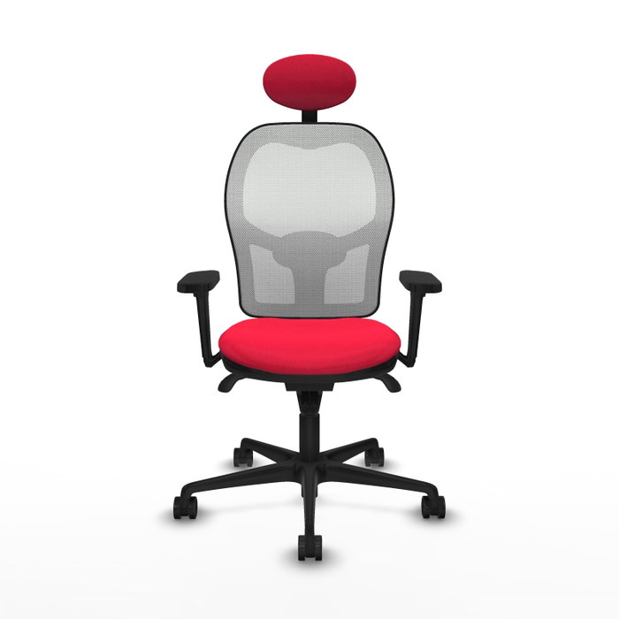 PIQUERAS Y CRESPO Silla de oficina Jorquera con mecanismo Sincro, Tela Roja y Malla Blanca PIQUERAS Y CRESPO Silla de oficina Jorquera con mecanismo Sincro, Tela Roja y Malla Blanca
