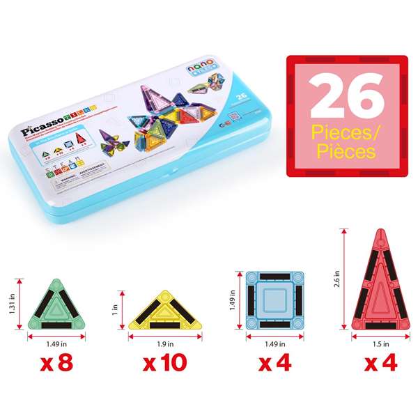 Picasso Tiles Mini Bloques Magnéticos 26 Piezas - Juego de Construcción Educativo en Español para Niños 3+ Picasso Tiles Mini Bloques Magnéticos 26 Piezas - Juego de Construcción Educativo en Español para Niños 3+