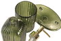 DKD Home Decor Set de 3 Accesorios de Baño de Cristal Verde Oscuro 480ml