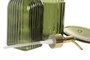 DKD Home Decor Set de 3 Accesorios de Baño de Cristal Verde Oscuro 480ml