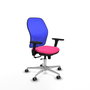 PIQUERAS Y CRESPO Silla de oficina Jorquera con mecanismo Sincro/Traslack, Rosa y Azul