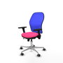 PIQUERAS Y CRESPO Silla de oficina Jorquera con mecanismo Sincro/Traslack, Rosa y Azul