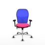 PIQUERAS Y CRESPO Silla de oficina Jorquera con mecanismo Sincro/Traslack, Rosa y Azul