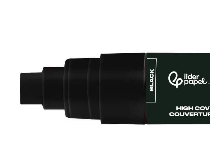 Liderpapel Rotulador Acrílico Base Agua Todo Tipo de Superficie Punta Rectangular 10 mm Negro