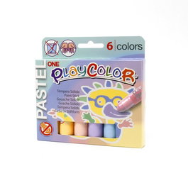 PLAYCOLOR Témpera Sólida Pastel Estuche de 6 Colores 10 g