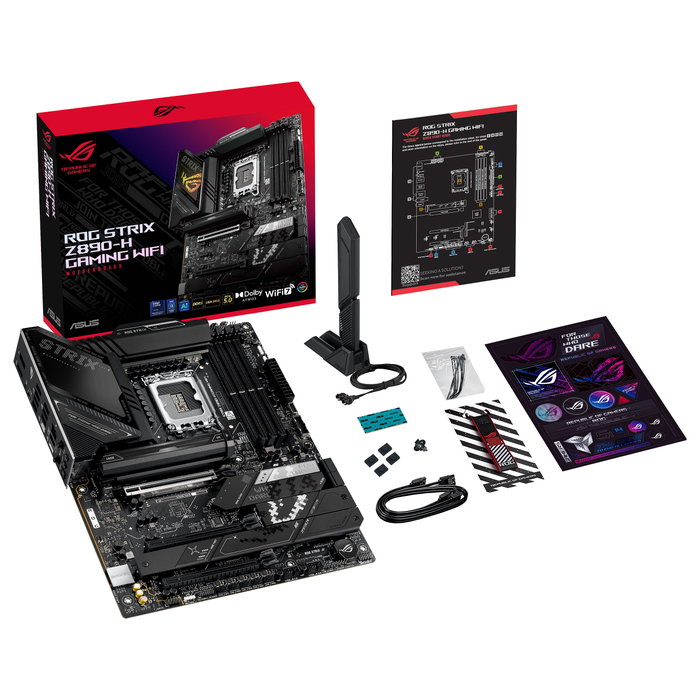 ASUS ROG STRIX Z890-H GAMING WiFi, Placa Base ATX Intel LGA 1851 para Intel Core Ultra (Series 2), Chipset Z890, DDR5 (256 GB Max), Wi-Fi 7, Bluetooth 5.4, 5GbE