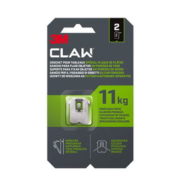 3M Gancho 3ph11-2wmr para Paredes de Yeso, Carga Máxima 11 kg, 27 x 31,5 x 4 mm, 2 uds