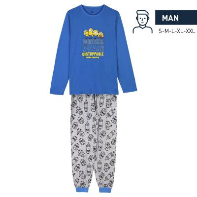 Pijama Largo Single Jersey Minions Azul XXL Pijama Largo Single Jersey Minions Azul XXL
